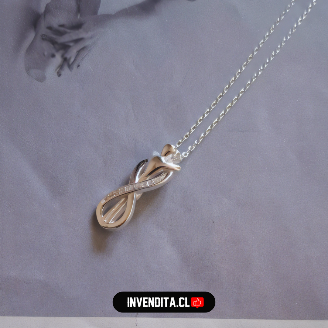 Collar de plata 925 diseño abrazo y símbolo infinito