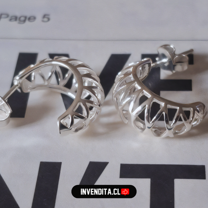 Aros de plata 925 media luna