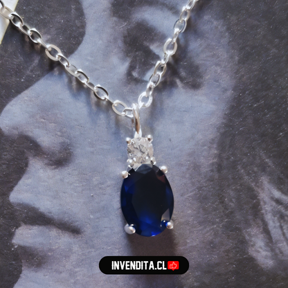 Collar de plata 925 con circón azul