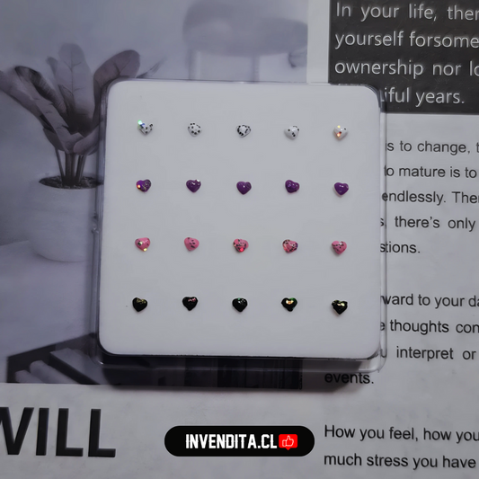 Aros de Plata 925 piercing corazón para nariz