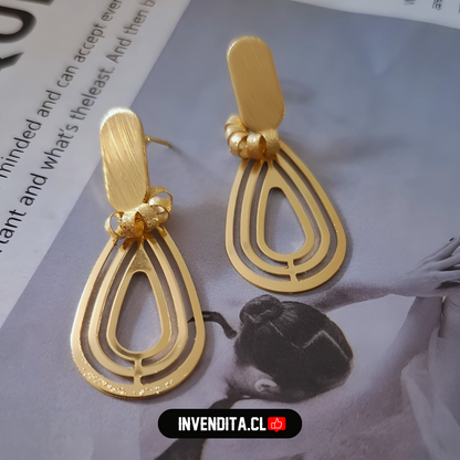 Aros enchapados en oro argollas diseño amoato