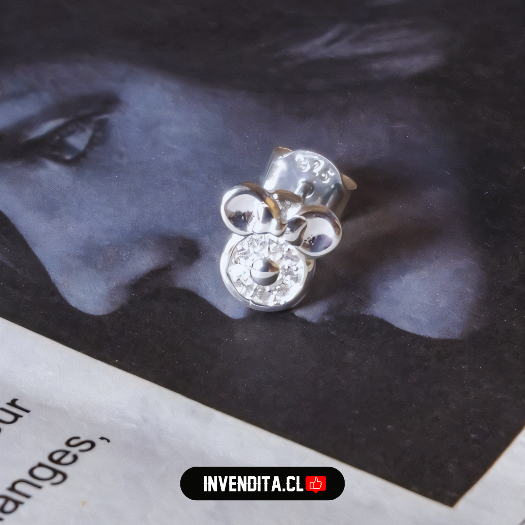 Aros de plata 925 diseño Minnie Mouse con circones