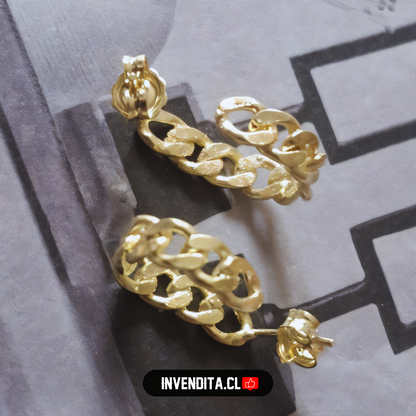 Aros enchapados en oro argollas estilo cadena