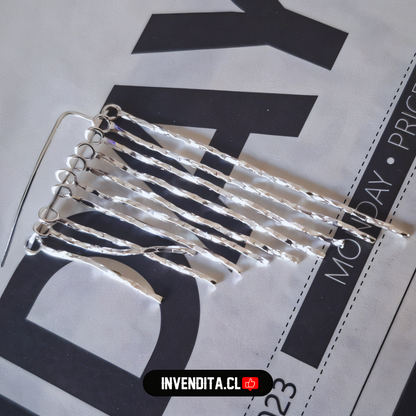 Aro de plata 925 estilo trepador con cadenas de diferentes tamaños