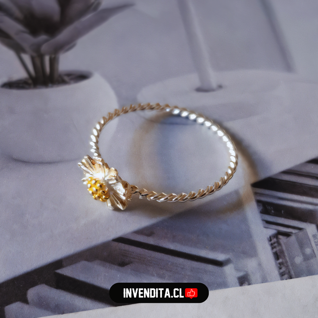 Anillo de plata 925 modelo margarita