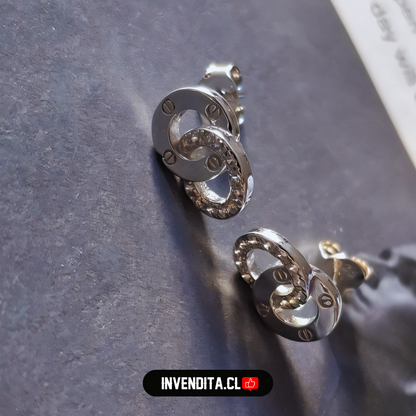 Aros de Plata 925 dos circulos con circones