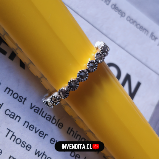 Anillo de plata 925 camino de circones