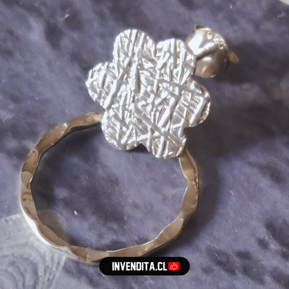 Aros de plata 925 flores texturizadas