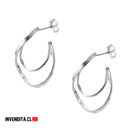 Aros enchapados en plata estilo argolla irregular