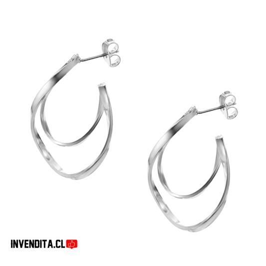 Aros enchapados en plata estilo argolla irregular