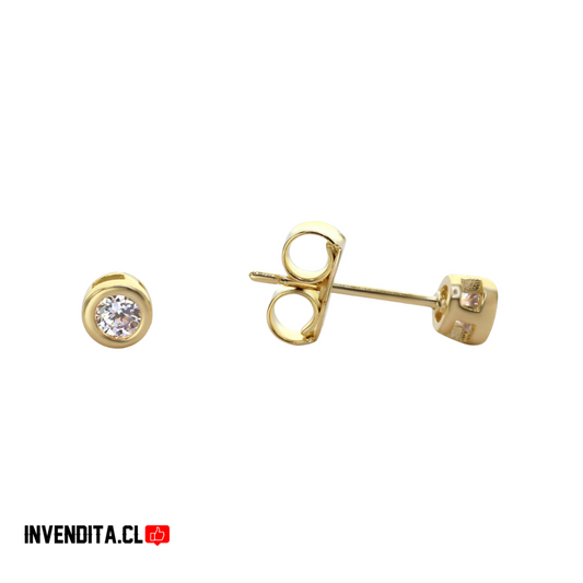 Aros Enchapados en Oro Estilo Punto de Luz Pequeño