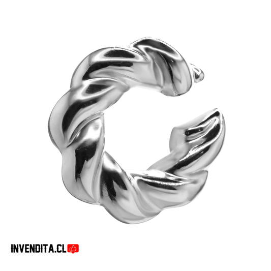 Aro enchapado en plata Cuff maxi diseño anudado