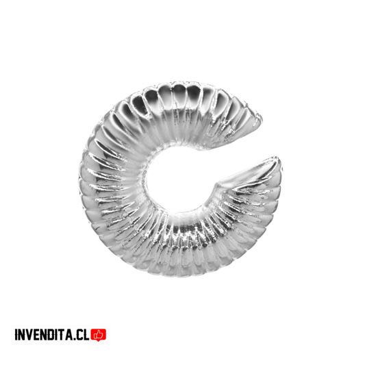 Aro enchapado en plata Cuff modelo maxi corrugado