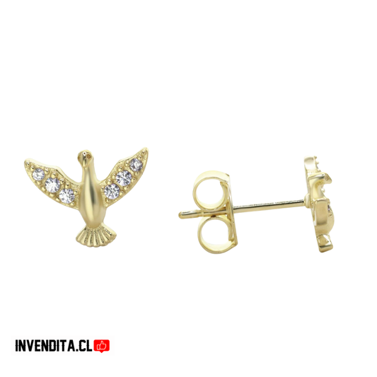 Aros enchapado en oro diseño espíritu santo