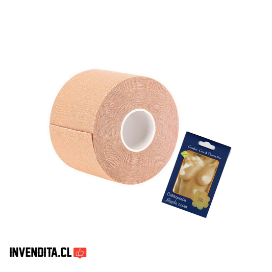 Cinta Modeladora Levanta Busto Invisible + 10 Parches Pezoneras