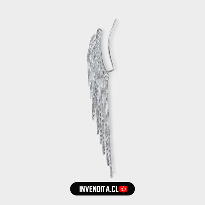 Aro de plata 925 estilo trepador con cadenas de diferentes tamaños