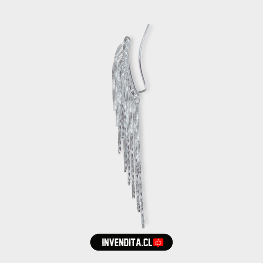 Aro de plata 925 estilo trepador con cadenas de diferentes tamaños