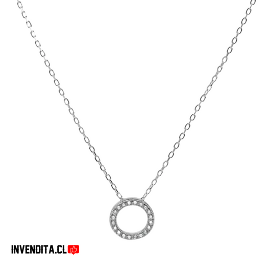Collar de plata 925 circulo con circones