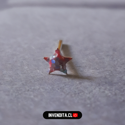 Aros de plata 925 piercing de estrellas