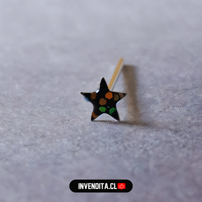 Aros de plata 925 piercing de estrellas